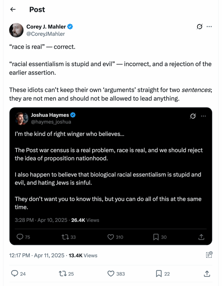 Post [129] by Corey J. Mahler on 04/11/2025