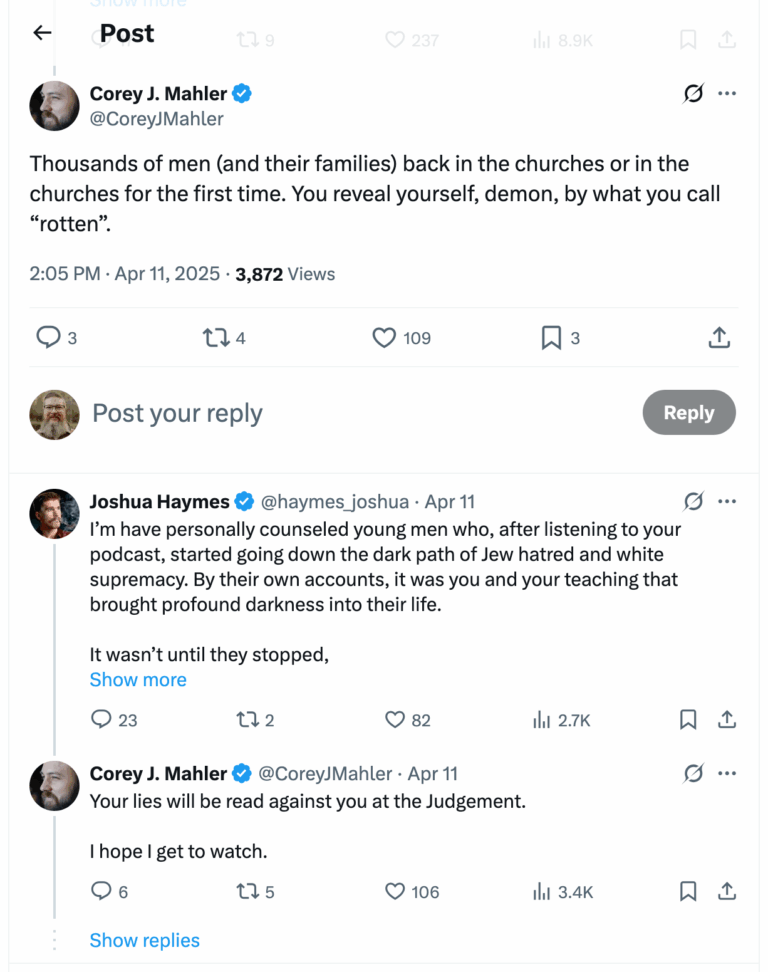 Post [130] by Corey J. Mahler on 04/11/2025