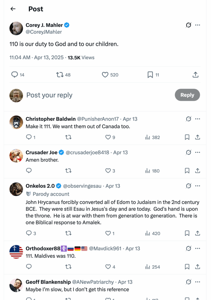 Post [135] by Corey J. Mahler on 04/13/2025