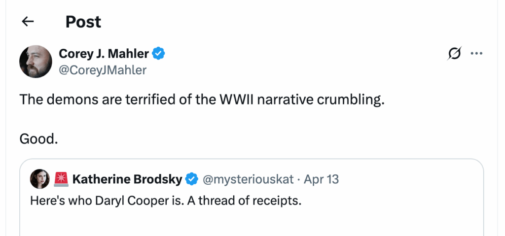 Post [136] by Corey J. Mahler on 04/13/2025