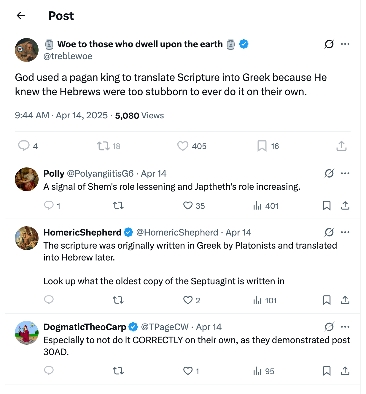 Post [164] by Woe to those who dwell upon the earth on 04/14/2025