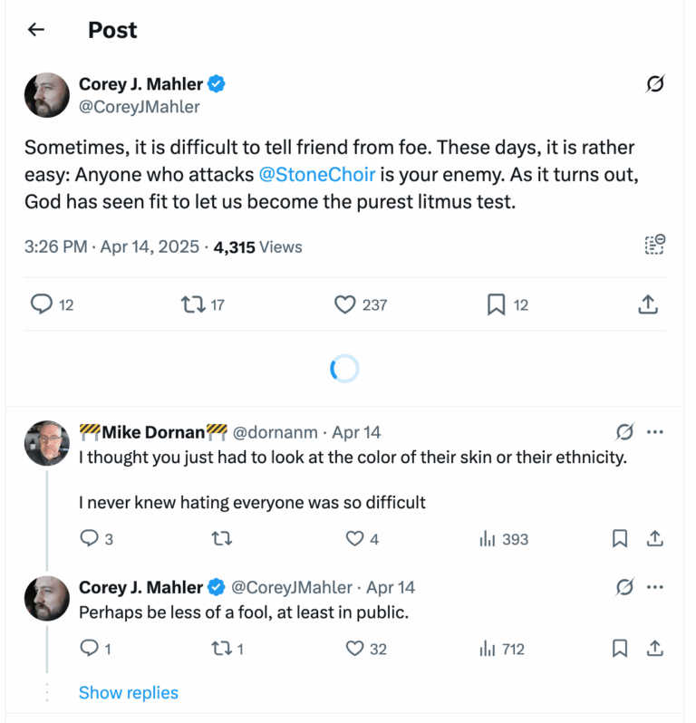 Post [138] by Corey J. Mahler on 04/14/2025